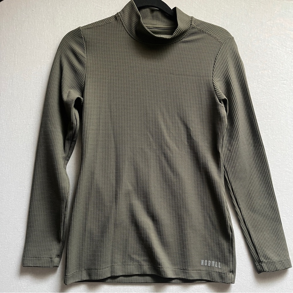 NOBULL Long Sleeve Mock Neck Waffle Knit Activewear Top Size S
